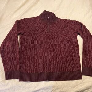 Bonobos Men's Maroon Chevron Zip-Up Sweater